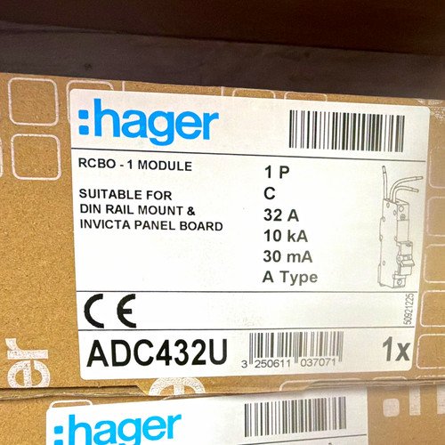 Hager adc432u rcbo 32a - adc432u, type