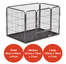 Mr Barker Heavy Duty Cage 4pc Puppy Play Pen Dog Whelping Box Rabbit Crate