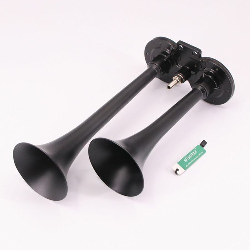 Black dual trumpet super loud - black, super-loud