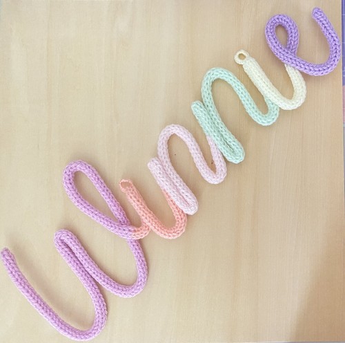 Knitted wire words - knitted, words-girl