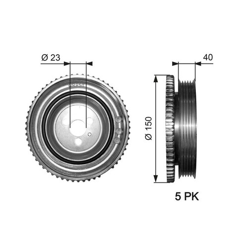 Gates crank shaft - belt, pulley