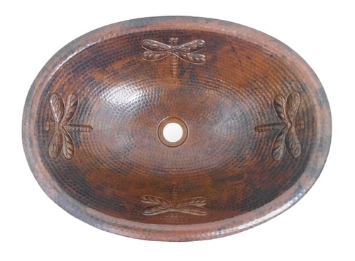 Oval copper drop - in, bath