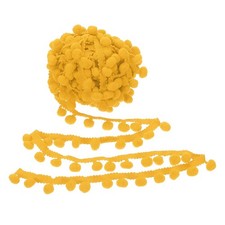 10 Yard x 1 Inch Pom Pom Ball Fringe Trim, Pompoms Trim Ribbon, Yellow