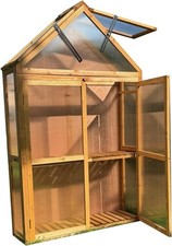 Wooden Apex Mini Greenhouse with Polycarbonate Panels 160cm Weatherproof
