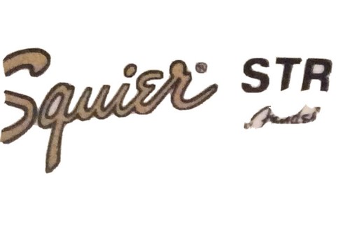 Squier guitar headstock decal - squier,