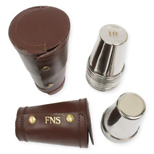 Personalised Initials Stacking 4oz Stirrup Cups in Leather - 4 or 10 Cups