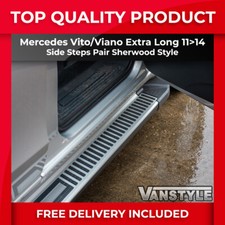 FITS MERCEDES VITO EL 11>14 ALUMINIUM SIDE STEPS SHERWOOD STYLE RUNNING BOARDS