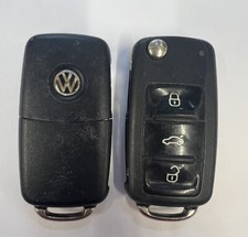 VOLKSWAGEN 3 BUTTON REMOTE FLIP KEY FOB GOLF POLO ETC! TESTED 5K0 837 202