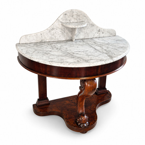 Victorian mahogany demi lune - victorian,