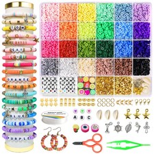 4200 Pcs Clay Beads Bracelet Making Kit DIY Friendship Jewelry Set Kids