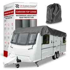 Caravan Top Roof Cover Waterproof Heavy Duty Uv Proof (12–25 Ft) Silver / Grey