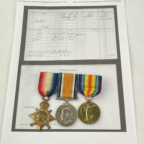 Ww1 1914 star medal - medal, trio