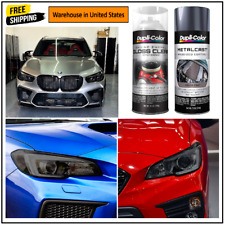 Black Smoke Lens Headlamp Headlight Spray Paint +Gloss Clear Coat 2 Cans -Bundle