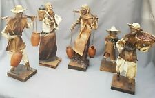 Vintage 80's Mexican Folk Art Paper Mache Figures (Qty 5)