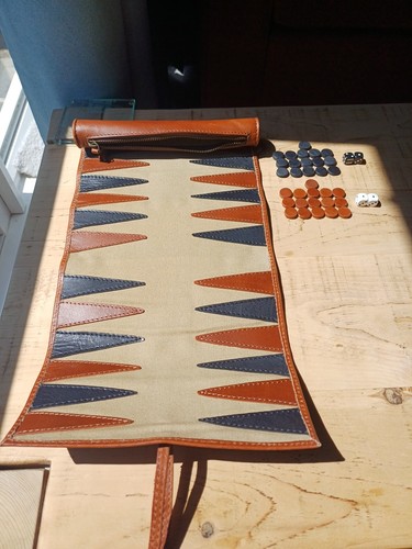 Travel backgammon set tie - travel,