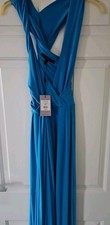 Coast Bright Blue Ladies Maxi Dress Lined BNWT Sz 10 Multiway Straps