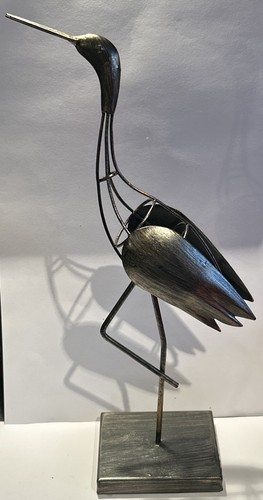 Vintage metal heron - metal,