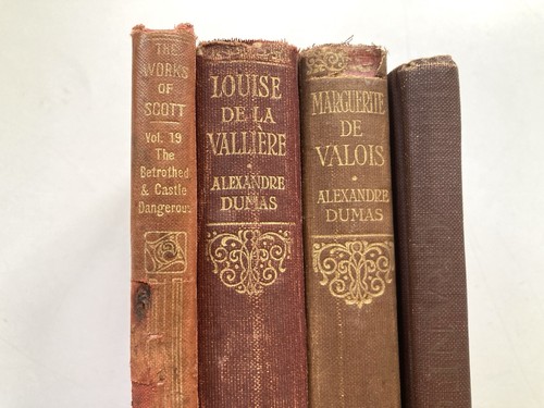 Red brown antique books - red,