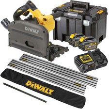 Dewalt DCS520T2 54V Brushless 165mm Plunge Saw 2 x 6Ah Battery with Accessories