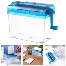 A6 Hand Manual Desktop Office Paper Shredder Strip Cut Shredding w/ Wastebasket