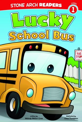 Lucky school bus - school, library