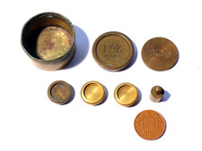 7 x Antique BRASS Apothecary /