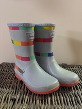 Kids Joules Cute Wellington Boots Dachshund Sausage Dog Rainbow Size Small 11