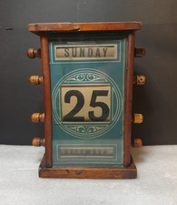 Antique Wooden Perpetual Calendar c.1900 