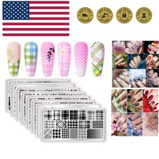 Nail Stamping Plates Set Plaid