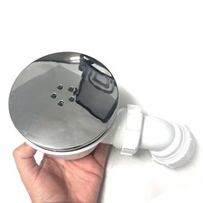 90mm Chrome Waste Trap Fast Flow pack Fittings for Shower Enclosure Tray