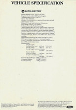 Ford Transit Auto-Sleeper Caravan Specification 1978 UK Single Sheet Brochure