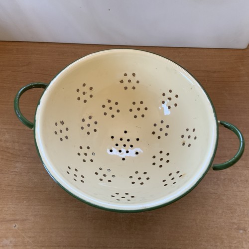 Vintage enamel colander - vintage,