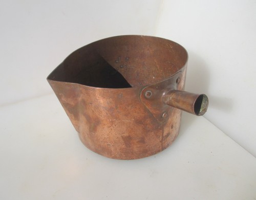 Antique copper sauce pan old - pan,