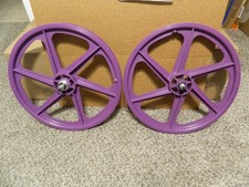 Purple Skyway 20 inch Tuff Wheels Mags Rims Bmx 6 Spoke Freewheel
