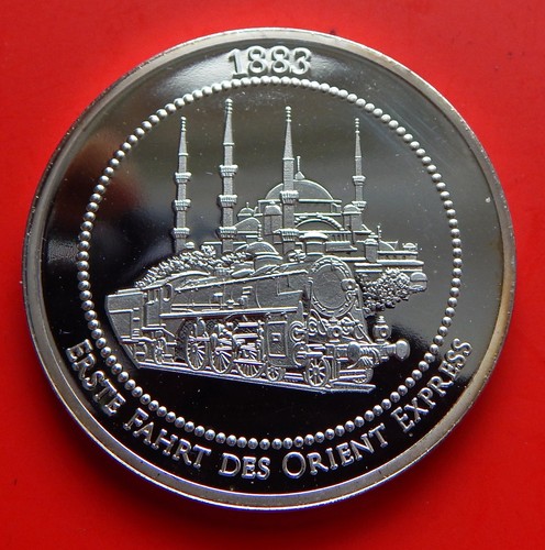 Orient express train medal - train,