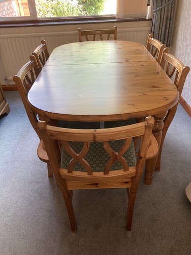 Solid pine dining table and - table,
