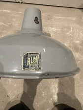 large grey enamelled vintage industrial light shade 40m diameter