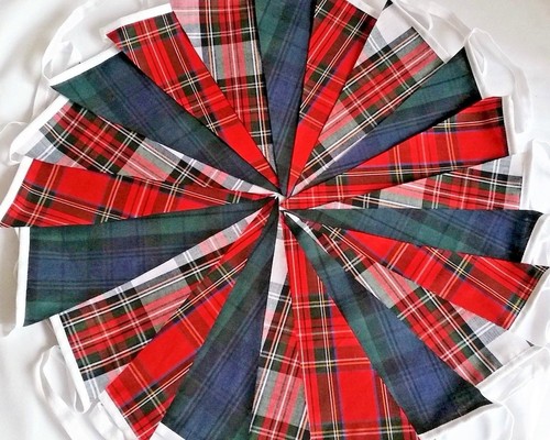 Tartan bunting fabric vintage - tartan,