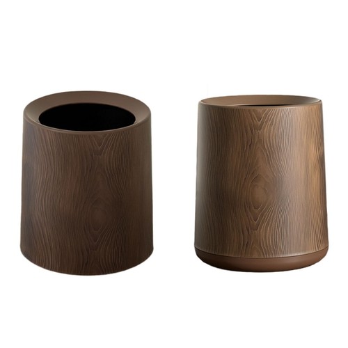 Wood grain trash - can, garbage