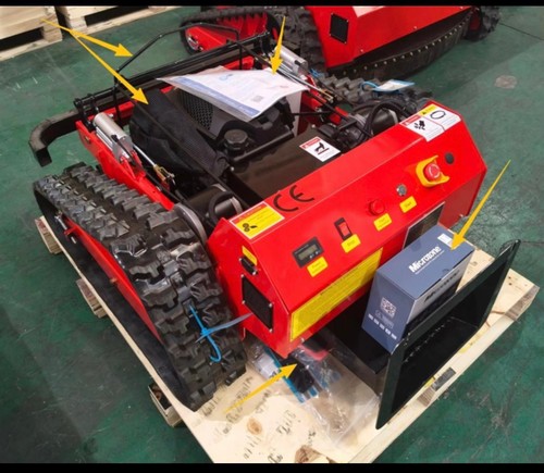 Remote lawn mower and cuttings - and,