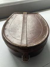 Antique Leather Collar Box Horseshoe Shape