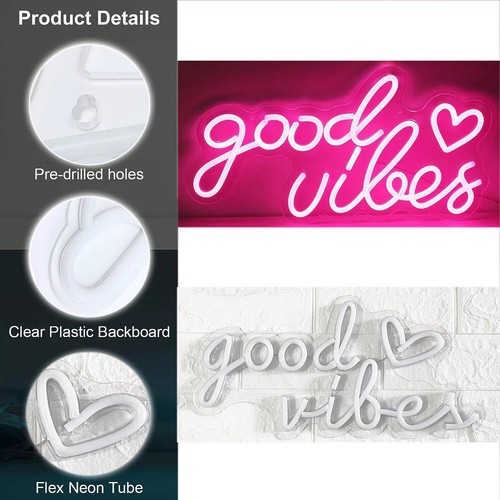Pink led good - vibes, sign