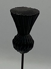 ANTIQUE JET THISTLE HAT PIN