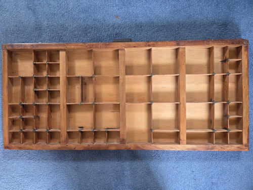 Vintage wooden printers drawer - vintage,