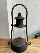 Black Metal Carriage Candle Holder - Lantern Hurricane Vintage French Cloche