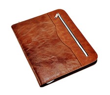 A4 soft Touch  Professional Portfolio Folder With Calculator & Pad- Brown CL-512
