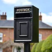  Traditional Cast Iron Black & Gold Post Box