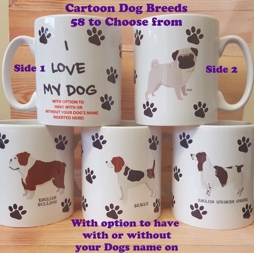 Dog breed coffee mugs - dog,