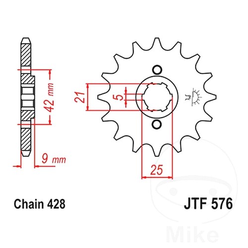 Front sprocket tooth - jt,