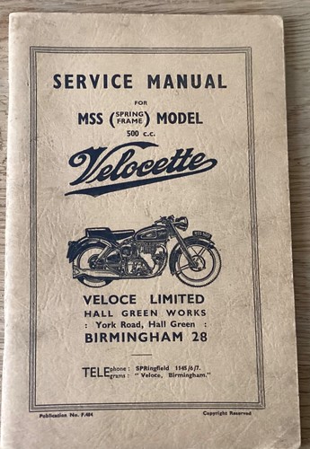 Velocette mss model - model, 500